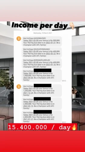 Pemasukan harian